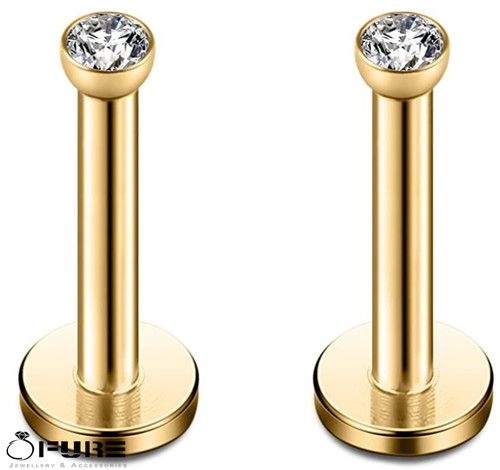 Very tiny gold stud diamond - gold,