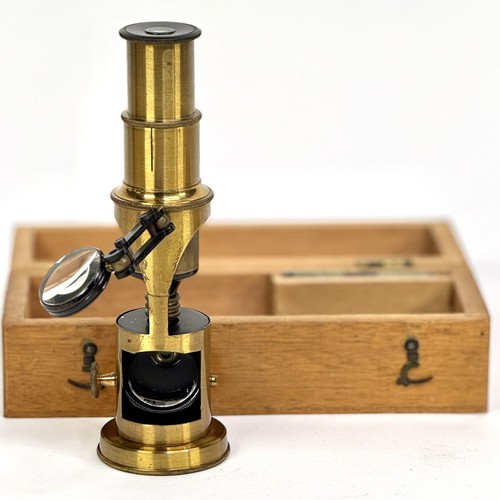 Antique brass field microscope - brass,