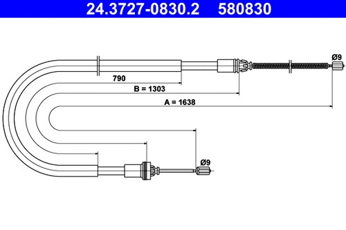 Cable pull parking brake fits - cable,