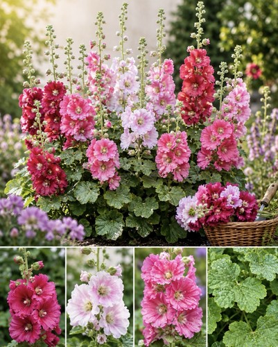 Mixed hollyhock plant - 6x,