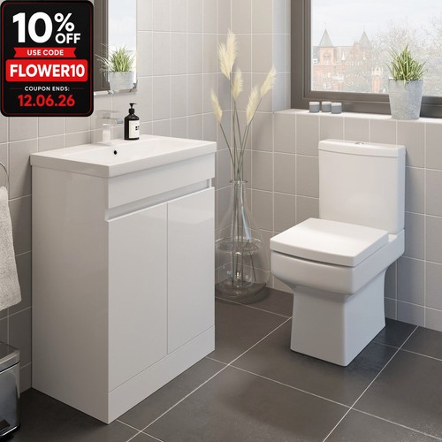 600mm gloss white bathroom - 600mm,