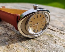 NEW LADIES REUNION BY ROTARY,  QUARTZ WATCH , w/ BROWN  LEATHER STRAP. 