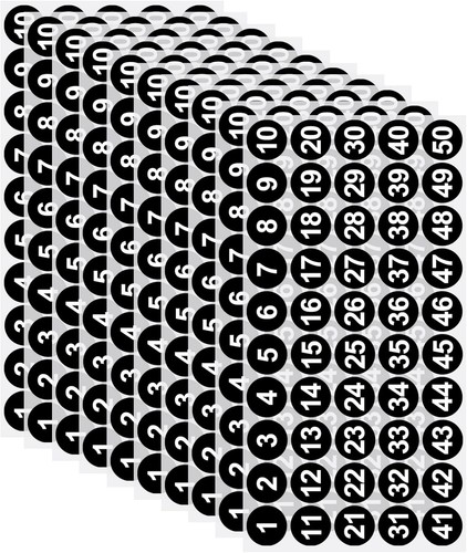 500 waterproof number stickers - 500,