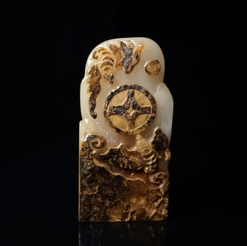 Hand carved shoushan - carved, bat
