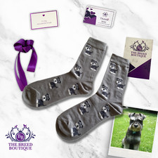 SCHNAUZER SOCKS UNISEX ONE SIZE FIT UK 5 -11, EU 38 - 46, US 7.5 - 12 FUN SOCKS