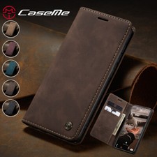 Magnetic Wallet Case Leather