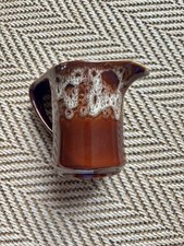 Kernewek Studio Pottery Milk Jug Cornish Brown Glazed Hx11cm Vintage 60s 1960s
