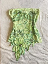 True y2k Vintage ultra RARE boob tube/strapless top with glitter & florals 