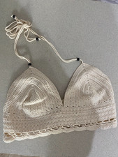 Crochet bikini top boho halter