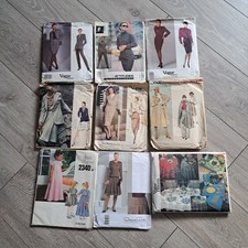 9 x Vintage Vogue / Sewing Patterns. Job Lot Bundle Retro Designs