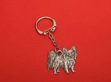 Papillon Dog Pewter Keyring