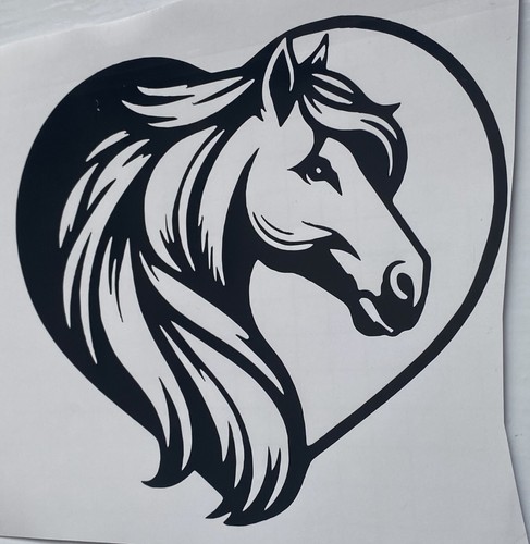 Horse heart decal vinyl - horse,