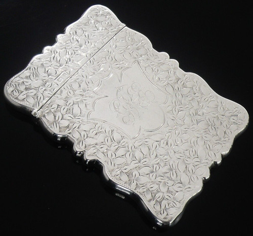 Antique sterling silver card - antique,