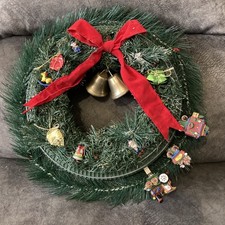 Vintage Animated Musical Christmas Wreath with Moving Train With Sensor
