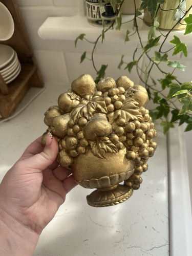 Vintage gold fruit basket - gold,