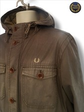 Fred Perry Oversized Khaki lined Parka  Medium/ Large Mod Casuals/Oasis 