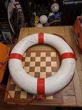 RARE Vintage 1978 Italian Life Ring Buoy 64cm Red & White Lifebuoy TREM CORALLO