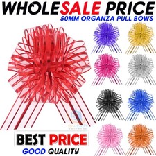 LARGE 50mm PREMIUM GIFT PULL BOW WEDDING CAR BIRTHDAY FLOWER HAMPER BOWS UK