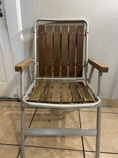 Vintage Red Wood Lawn Chair