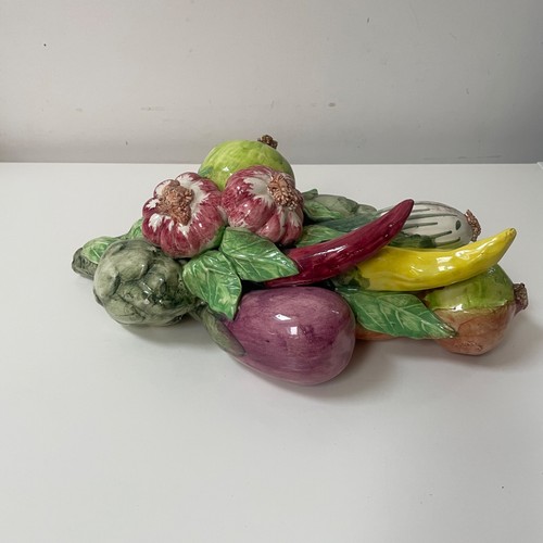 Majolica vegetables platter - majolica,