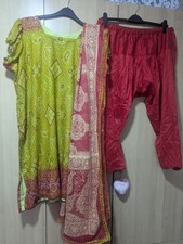 Red green Bandhani Indian