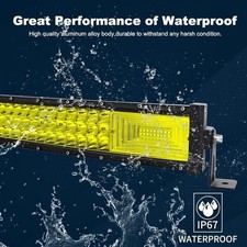 RIGIDON 52 Inch 675W Curved Amber LED Light Bar, Triple Row Flood Spot Combo 675