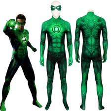 Green Lantern Bodysuit Cosplay Costume Printing Jumpsuit Spandex Halloween Adult