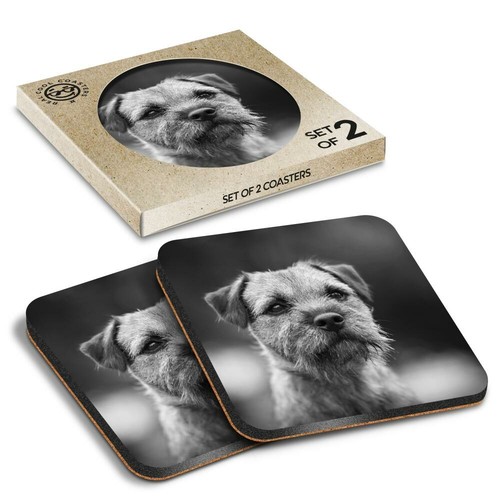 Boxed square coasters bw - coasters,