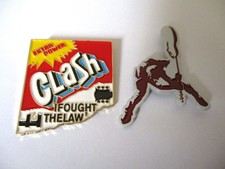 2 x punk metal badges THE