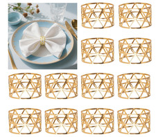 12PCS – Napkin Rings, Gold