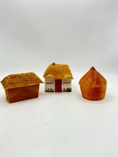 Vintage Plastic Farm Buildings – Set of 3 – Cottage, Barn & Haystack BB1