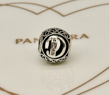 New Genuine Authentic Pandora Silver Vintage Letter D Initial Charm 791848CZ