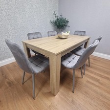 Oak Effect Dining Table Set