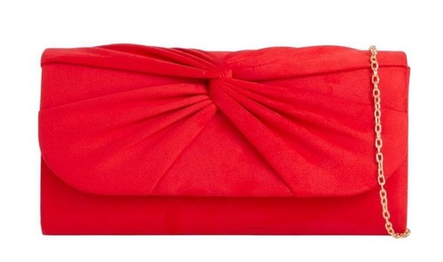 Women pleated suede clutch - pleated,