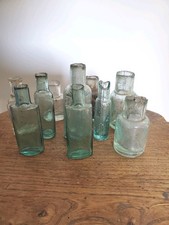 Job Lot Antique Embossed Glass Medicine Bottles - Apothecary/Chemist 19th Cent.