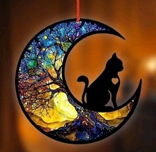 Moon Cat Acrylic Sun Catcher