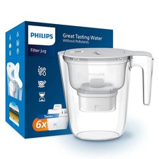 Philips Water Filter Jug +6 Taste+ Replacement Filter Cartridges, Fast flow, Whi