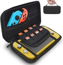 Nintendo Switch LITE Black Slim EVA Hard Travel Case Cover With 8 Game Storage 