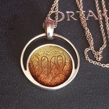 Vintage MALCOLM GRAY  Ortak Silver Enamel  Pendant  New Never Worn Signed MG925 