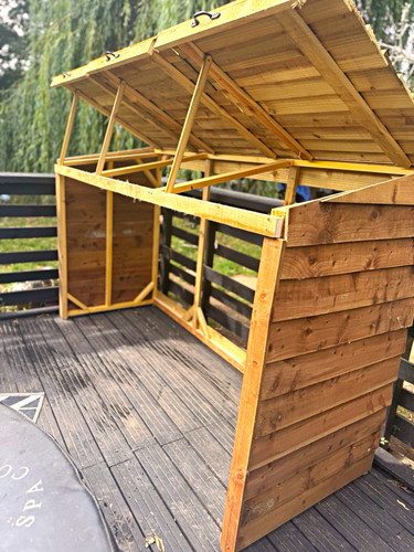 Wood brown bin - wood,