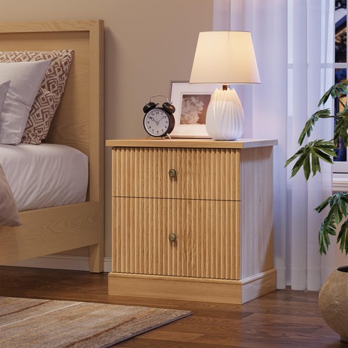 Fluted bedside table drawers - fluted,