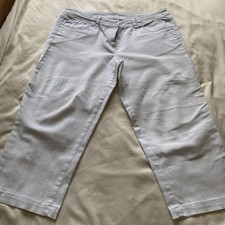 Ladies By Maine 3/4 Length Jean Trouser Size 12 White ￼