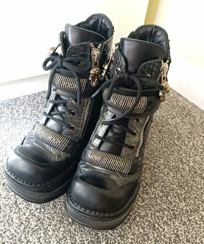 New rock women black leather - rock, women's