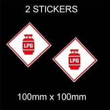2x LPG WARNING SELF ADHESIVE