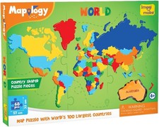 Imagimake Mapology World - Jigsaw World Map Puzzle | Educational Toys & Games, 