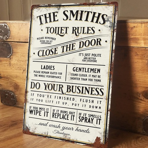 Personalised toilet sign - personalised,