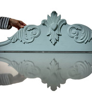 ANTIQUE FRENCH ARMOIRE TOP PELMET FRONTON D'ARMOIRE CHALK PAINT FINISH 19TH C