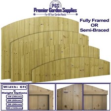 Dome Top Tongue & Groove Fully Framed/Semi-Braced Fence Panels Optional Heights