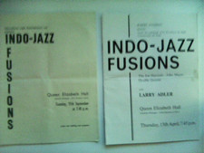 JOE HARRIOTT.    'INDO-JAZZ FUSIONS'   TWO 1960'S UK CONCERT PROGRAMMES