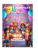Roblox Game Themed Birthday Greetings Card Personalise Name 